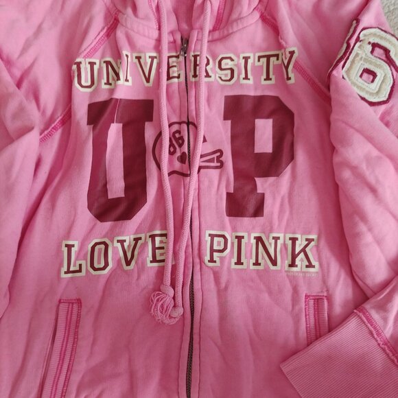 VINTAGE Y2K Pink by Victoria's Secret pink zip-up hoodie size Small - Picture 6 of 10